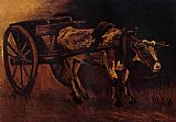 Vincent Van Gogh Famous Paintings - Cart with Red and White Ox